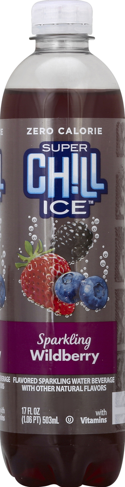 Super Chill, Sparkling Water Beverage Wildberry, Case Of 12, 17 Fl Oz