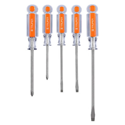 Transparent Hdls Screwdriver Set 5 Pcs