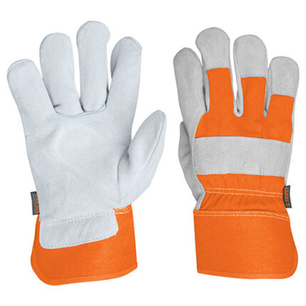 Canvas & Leather Gloves Large