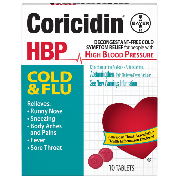 Coricidin, Hbp Cold & Flu Relief Tablets, Case Of 6, 10 Ct - Image 1