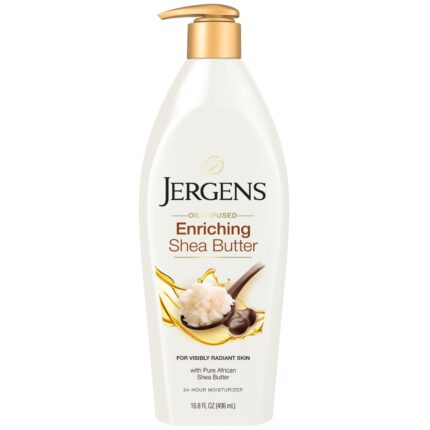 Jergens, Hand And Body Lotion Shea Butter Deep Conditioning Body Lotion With Pure African Shea Butter For Visibly Radiant Skin, Case Of 6, 16.8 Fl Oz