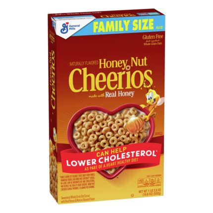 General Mills, Gluten Free Family Size Honey Nut Sweetened Whole Grain Oat Cereal, Case Of 14, 18.8 Oz
