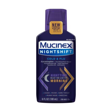 Mucinex, Night Shift Cold And Flu, Case Of 6, 6 Fl Oz