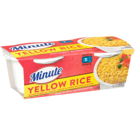 Minute, Ready To Serve Yellow Rice 2 Cups, Case Of 8, 8.8 Oz