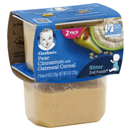 Gerber, 2Nd Foods Baby Foods Pear Cinnamon With Oatmeal Tub, Case Of 8, 8 Oz