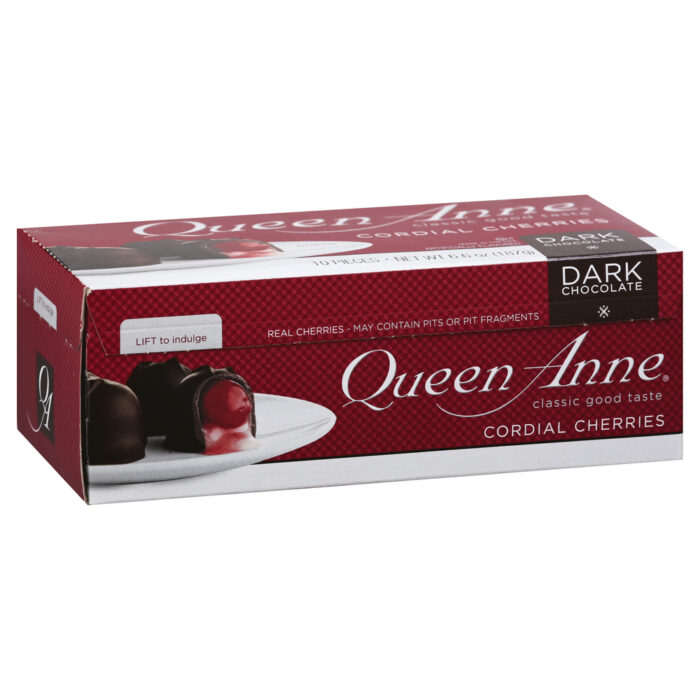 Queen Ann, Dark Chocolate Cordial Cherries, Case Of 12, 6.6 Oz - Image 1