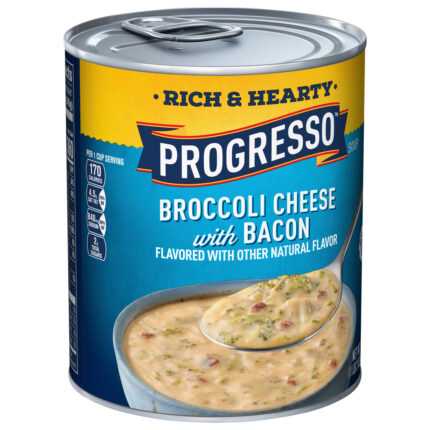 Progresso, Rich & Hearty Broccoli Cheese With Bacon Soup, Case Of 12, 18 Oz