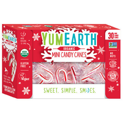 Yumearth, Organic Holiday Mini Candy Canes, Case Of 12, 6.34 Oz