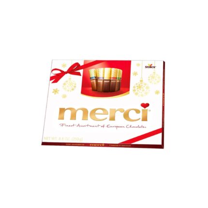 Merci, Finest Christmas Assorted Chocolate Candy Gift Box, Case Of 10, 8.8 Oz