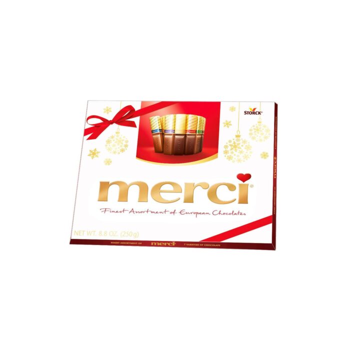 Merci, Finest Christmas Assorted Chocolate Candy Gift Box, Case Of 10, 8.8 Oz - Image 1