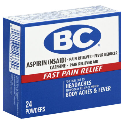 Bc, Aspirin Pain Reliever With Caffeine Powders, Case Of 6, 24 Ct