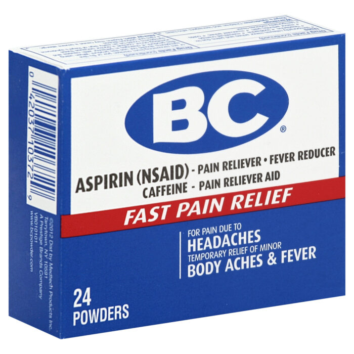 Bc, Aspirin Pain Reliever With Caffeine Powders, Case Of 6, 24 Ct - Image 1