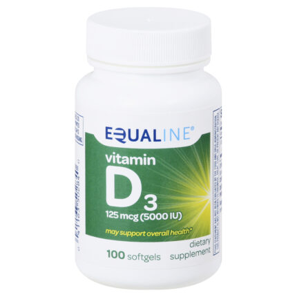 Equaline, Vitamin D3 125 Mcg Softgels, Case Of 3, 100 Ct