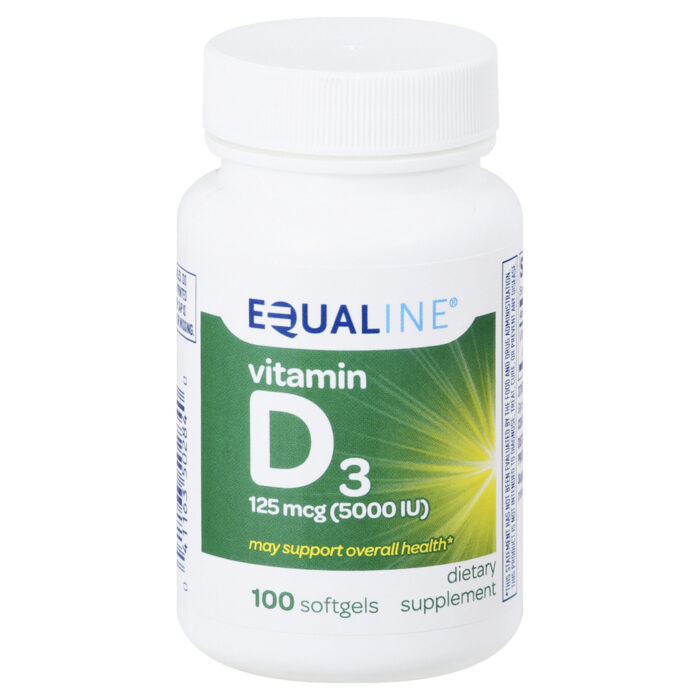 Equaline, Vitamin D3 125 Mcg Softgels, Case Of 3, 100 Ct - Image 1
