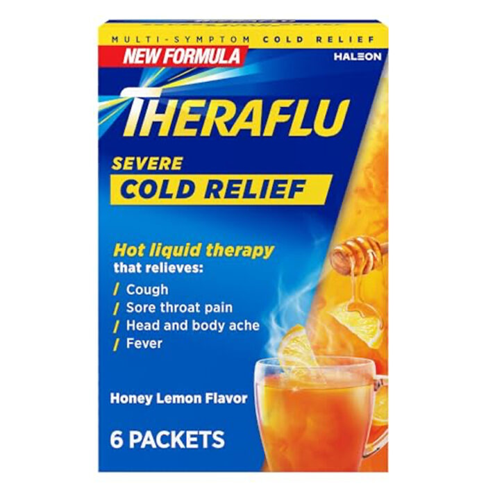Theraflu Severe Cold Relief Powder 6 Ct Daytime Honey Lemon Flavor Non Pe - Image 1