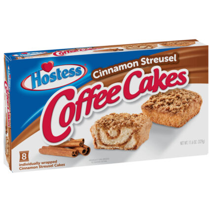 Hostess, Coffee Cakes Cinnamon Coffee Cake Topped With Streusel Individually Wrapped, Case Of 6, 11.6 Oz