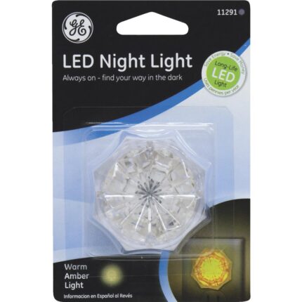 Ge, Led Night Light Jewel Warm Amber, Case Of 5, 1 Ct