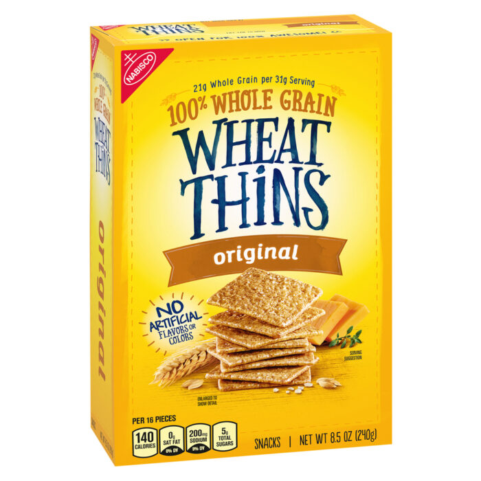 Wheat Thins, 100% Whole Grain Original Snack Crackers, Case Of 6, 8.5 Oz - Image 1