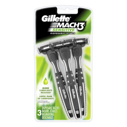 Gillette, Mach3 Disposable Razors Sensitive, 1 Each, 3 Ct