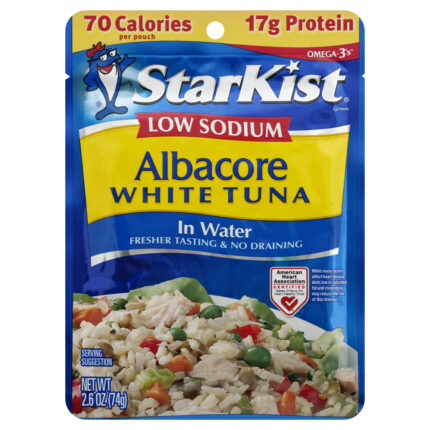 Starkist, Low Sodium Albacore White Tuna In Water Pouch, Case Of 24, 2.6 Oz