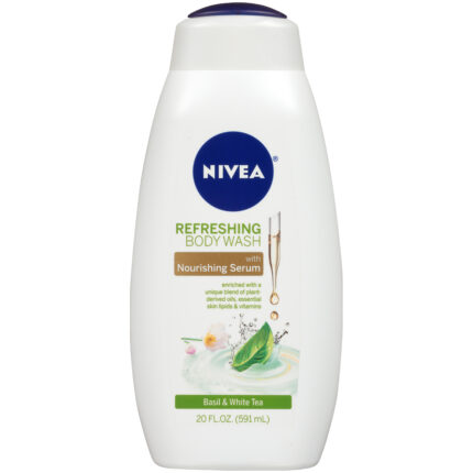 Nivea, Refreshing Basil And White Tea Body Wash With Nourishing Serum, Case Of 3, 20 Fl Oz
