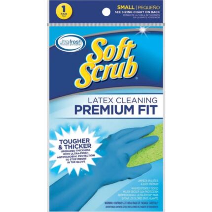 Soft Scrub, Premium Fit Latex Cleaning Gloves Small, Case Of 6, 1 Ct