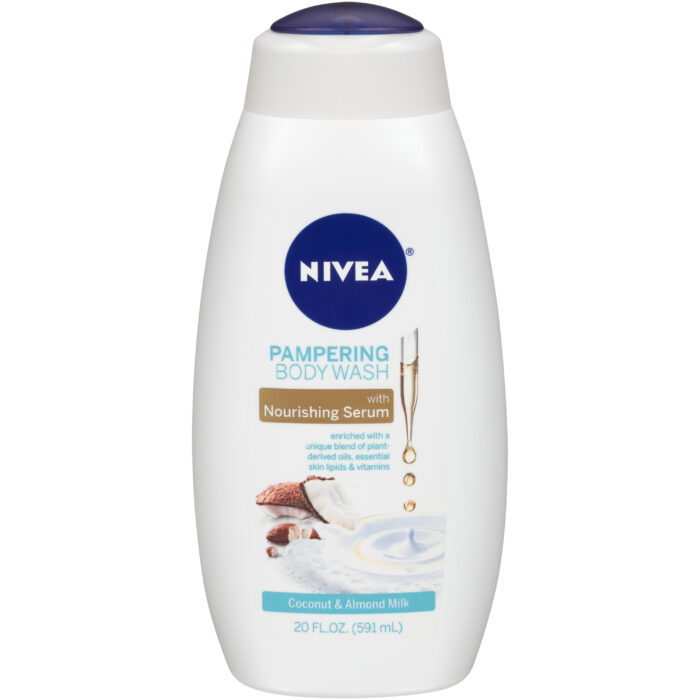 Nivea, Pampering Coconut And Almond Milk Body Wash With Nourishing Serum, Case Of 3, 20 Fl Oz - Image 1