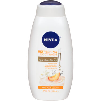 Nivea, Refreshing White Peach And Jasmine Body Wash With Nourishing Serum, Case Of 3, 20 Fl Oz