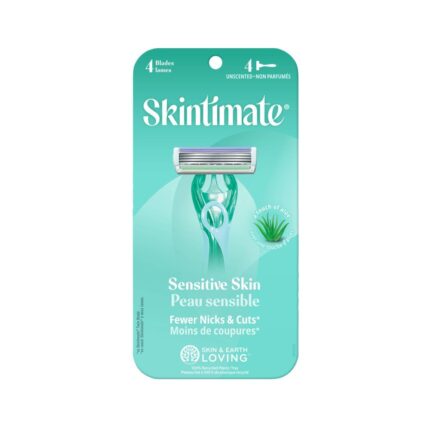 Skintimate, Sensitive Skin 4 Blade Women'S Disposable Razors, Case Of 3, 4 Ct