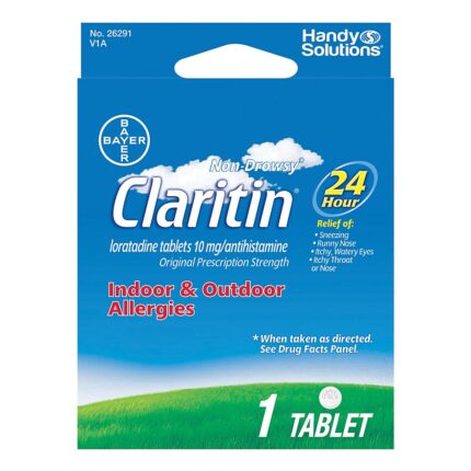 Claritin, Handy Solutions Loratadine 10Mg Tablets Original Prescription Strength Non-Drowsy, Case Of 6, 1 Ct
