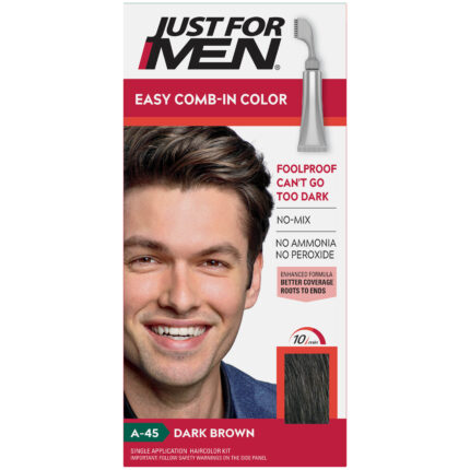 Just For Men, Easy Comb In Color Kit A45 Dark Brown, Case Of 3, 1 Ct