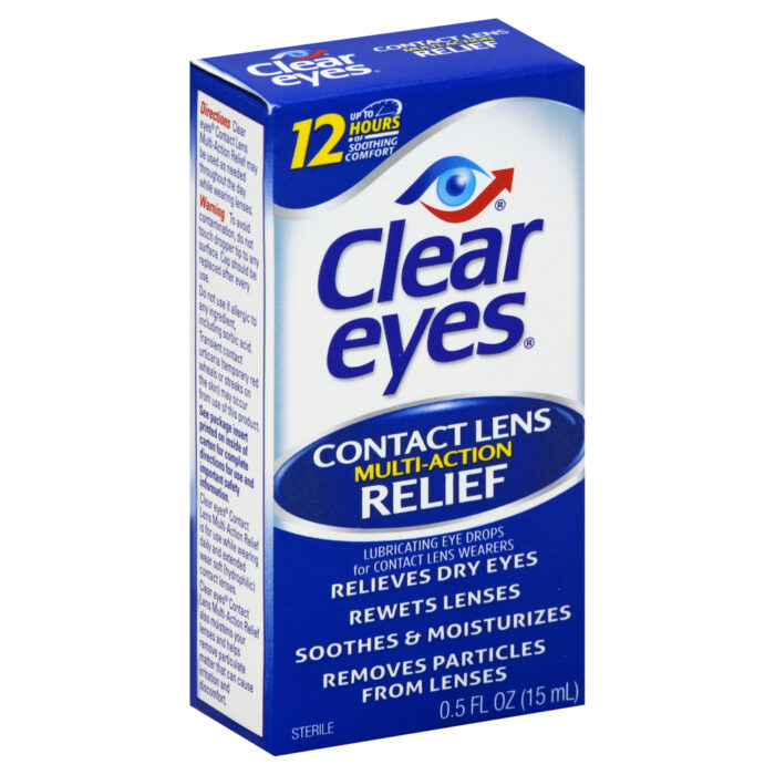 Clear Eyes, Contact Lens Multi-Action Relief Lubricating Eye Drops, Case Of 3, 0.5 Fl Oz - Image 1