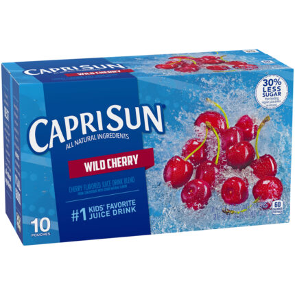 Capri Sun, Wild Cherry Flavored Juice Drink Blend Pouches, Case Of 4, 60 Fl Oz