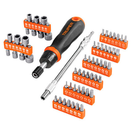 Ratcheting Screwdriver & Bits Set 58Pcs