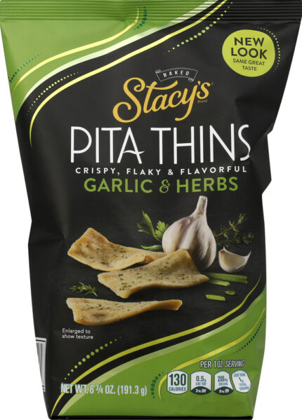Stacy`S, Pita Thins Garlic And Herbs, Case Of 8, 6.75 Oz