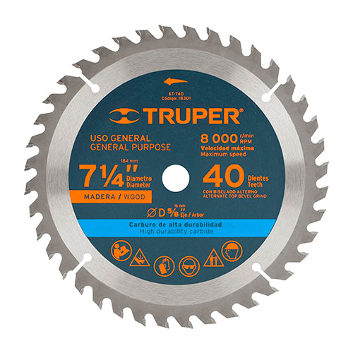 18301.jpg 7-1/4" 40 Teeth Circular Saw Blade - Image 1