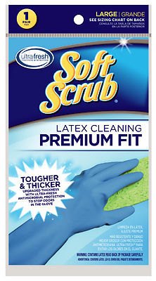 Soft Scrub, Premium Fit Latex Cleaning Gloves Large, Case Of 6, 1 Ct