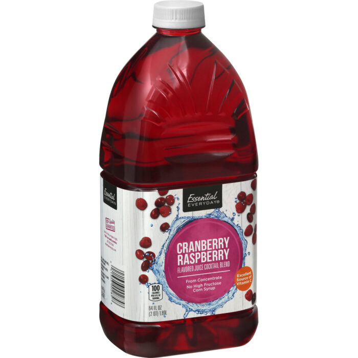 Essential Everyday, Cranberry Raspberry Flavored Juice Cocktail Blend, Case Of 8, 64 Fl Oz - Image 1