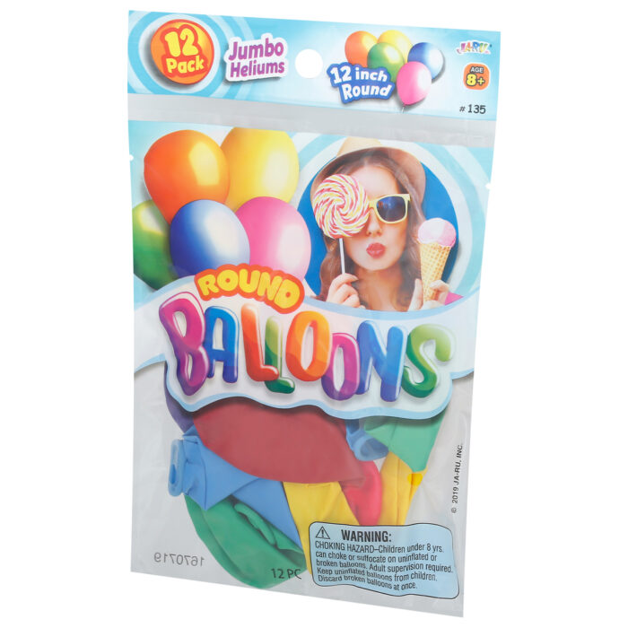 Ja Ru D, Jaru 12 Inch Jumbo Round Balloons Bag, Case Of 6, 206 Ct - Image 1