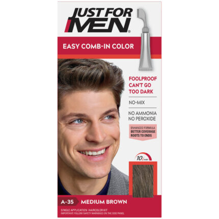 Just For Men, Easy Comb In Color Kit A35 Medium Brown, Case Of 3, 1 Ct