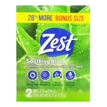 Zest Bath 2-Bar Bonus - Fresh Aloe 4.12Oz