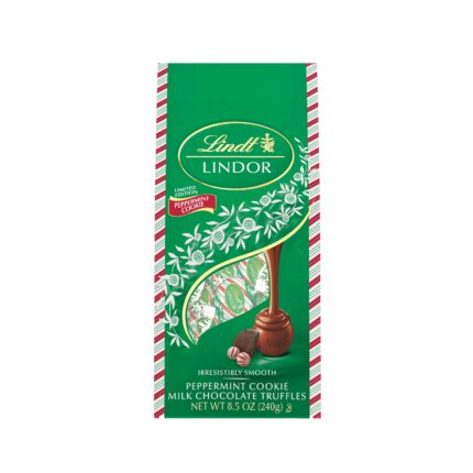 Lindt, Holiday Lindor Milk Peppermint Cookie, Case Of 12, 8.5 Oz