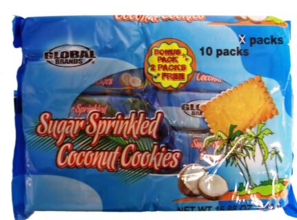 Global Brands, Sugar Sprinkled Coconut Cookies, Case Of 12, 15.88 Oz