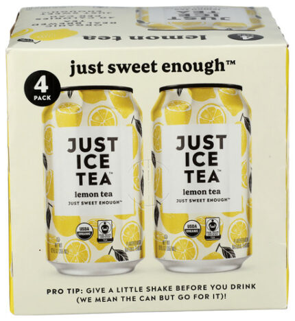 Just Ice Tea Tea Black Lemon Org 4Pk 48 Fo