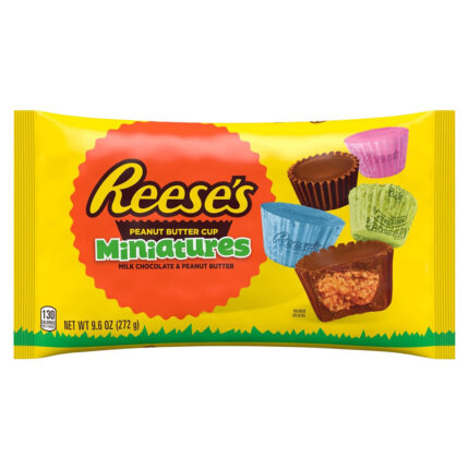 Reese'S, Miniatures Milk Chocolate Peanut Butter Cups Candy Easter Bag, Case Of 36, 9.6 Oz