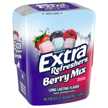 Extra, Refreshers Berry Mix Gum 40 Piece Bottle, Case Of 6, 40 Ct