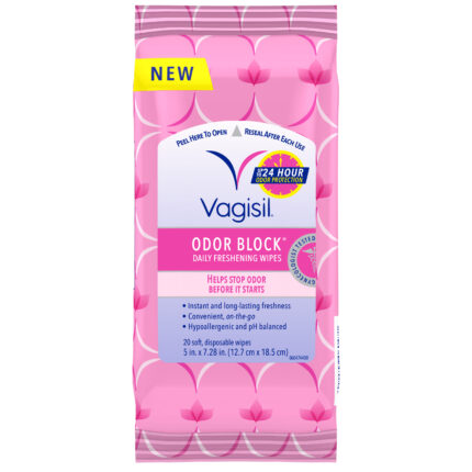 Vagisil, Odor Block Wipes, Case Of 3, 20 Ct