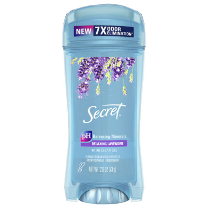 Secret, Fresh Clear Gel And Deodorant For Women Relaxing And Refreshing Lavender, Case Of 6, 2.6 Oz