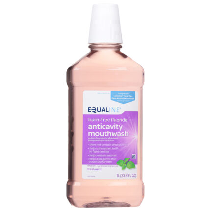 Equaline, Burn-Free Fluoride Anticavity Fresh Mint Mouthwash, Case Of 6, 1 Lt