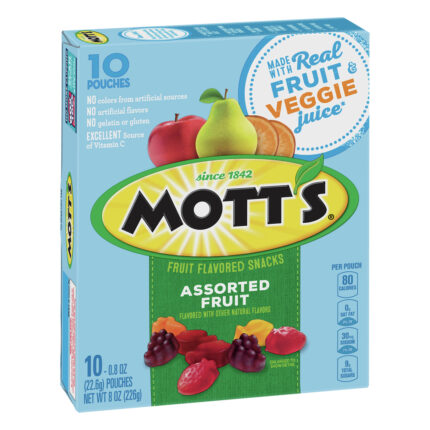 Mott'S, Assorted Fruit Flavored Snacks .8 Oz/10Ct, Case Of 8, 8 Oz